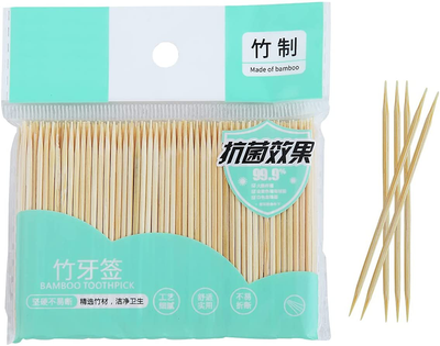 2400 Bamboo Wooden Toothpicks,Sturdy Safe Toothpick, Natural Wood Toothpicks,Used for Party, Appetizer, Barbecue, Fruit, Teeth Cleaning Toothpicks(8 Pack/2400 Piece)