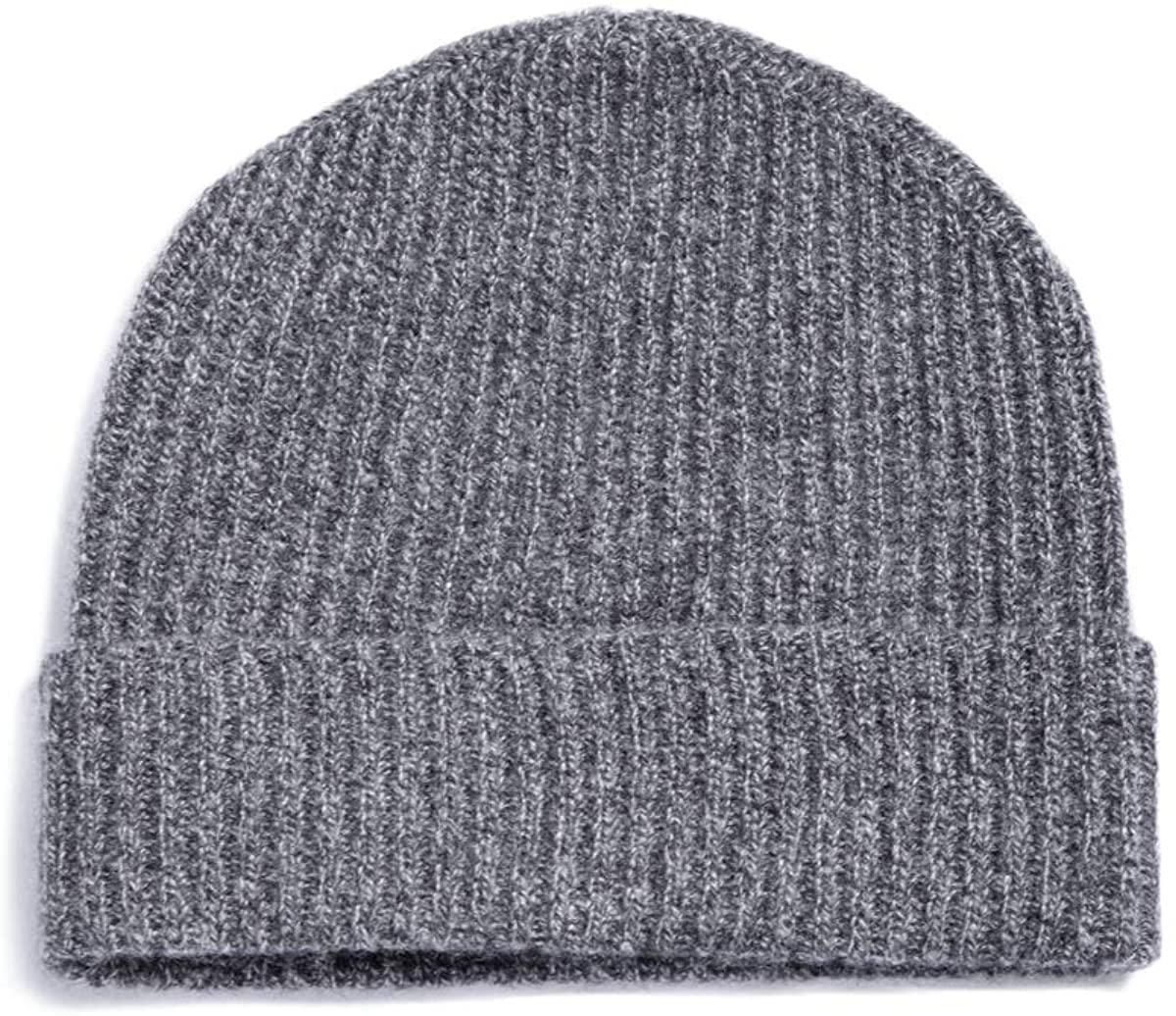Fishers Finery Men'S 100% Pure Cashmere Ribbed Cuffed Hat; Ultra Plush