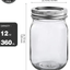 KAMOTA Mason Jars 12 oz With Regular Lids and Bands, Ideal for Jam, Honey, Wedding Favors, Shower Favors, Baby Foods, DIY Magnetic Spice Jars, 12 PACK, 20 Whiteboard Labels Included