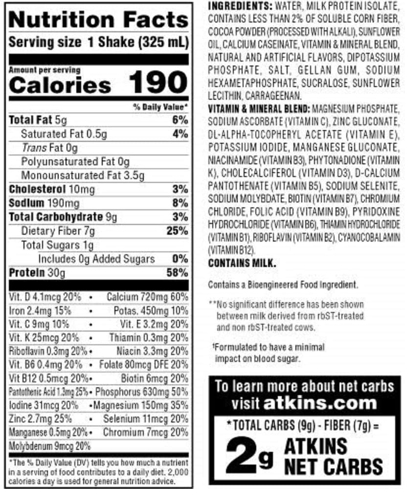 Atkins plus Protein-Packed Shake. Creamy Milk Chocolate with 30 Grams of Protein. Keto-Friendly and Gluten Free. (12 Shakes)