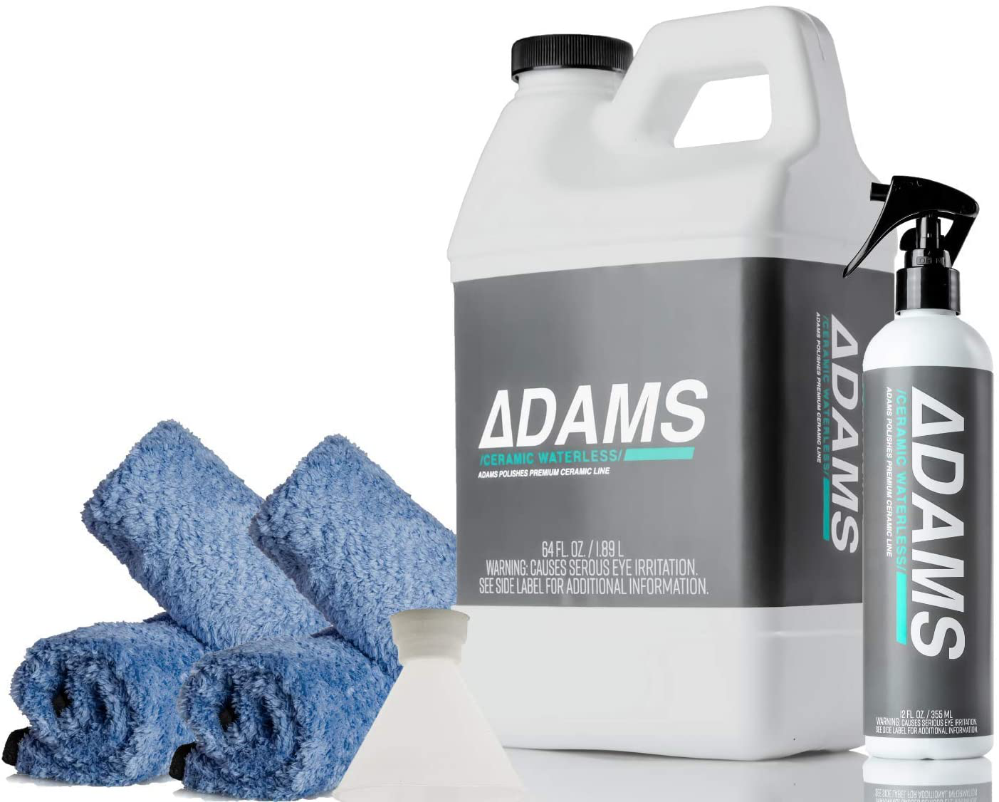 Adam’s Ceramic Waterless Wash Kit - Car Cleaning SI02 Ceramic Coating Spray | Waterless Car Wash Kit Top Coat Cleaner | Safe On Wheels Car Windows Glass | Quick Detail Spray Ceramic Car Wax Boost