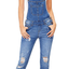 Wax Women's Juniors Ankle Length Skinny Leg Denim Overalls