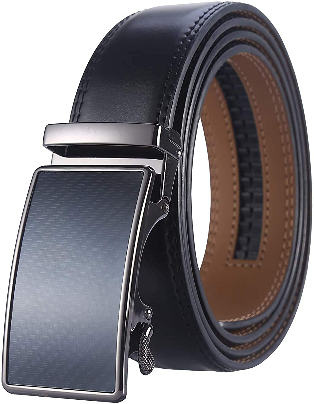 Lavemi Men'S Real Leather Ratchet Dress Belt with Automatic Buckle,Elegant Gift Box