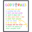 Ten Commandments for Kids - Religious Scripture, Bible Verse Wall Art - Kids Bedroom Decor - Kids Wall Art - Christian Gift For Child, Boys, Girls Room, Nursery, Baby Room - Pastel Colors Poster