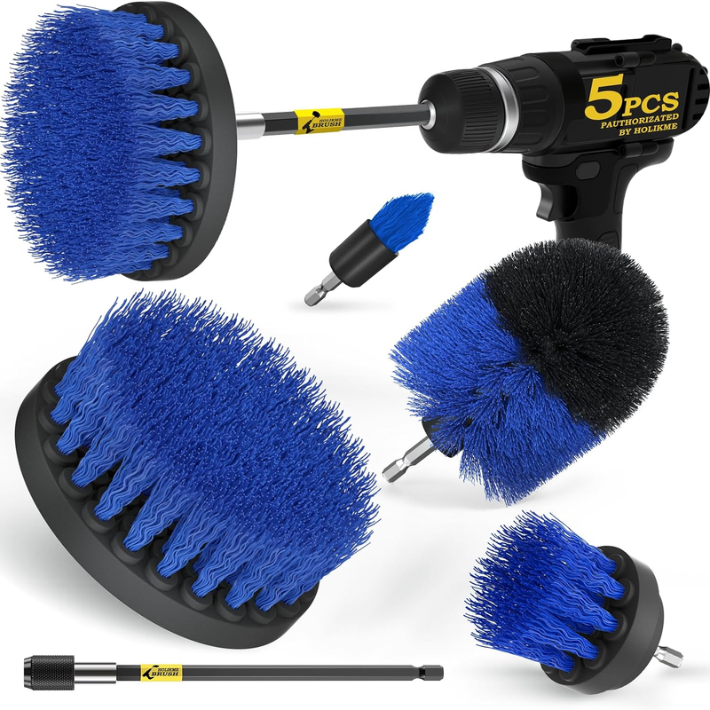 5 Pack Drill Brush Power Scrubber Cleaning Brush Attachment Set