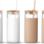 tronco 20oz Glass Tumbler Straw Silicone Protective Sleeve Bamboo Lid - BPA Free