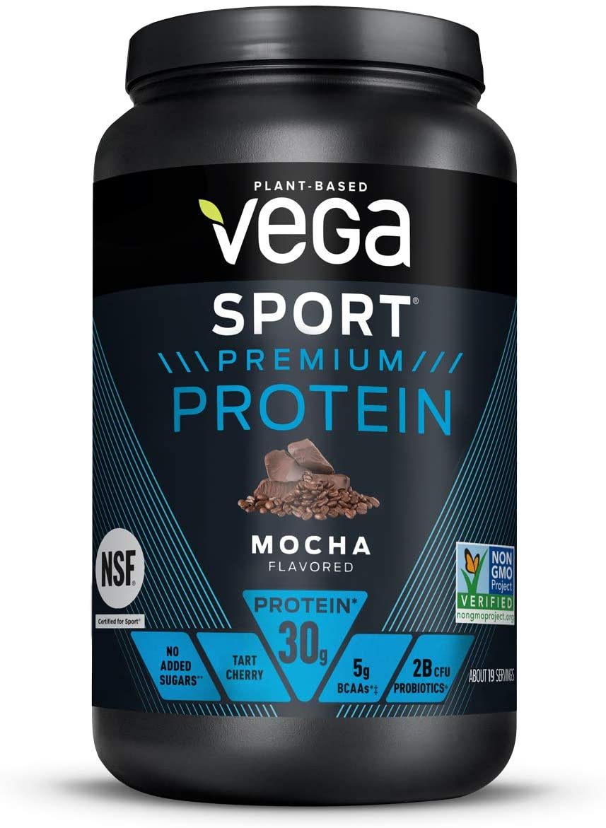 Vega Sport Premium Protein Powder, Vanilla, Vegan, 30G Plant Based Protein, 5G Bcaas, Low Carb, Keto, Dairy Free, Gluten Free, Non GMO, Pea Protein for Women and Men, 1.8 Pounds (20 Servings)