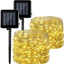 2 Pieces Solar String Lights 300 Leds 105 Ft Solar Fairy Lights 8 Modes Outdoor Waterproof 