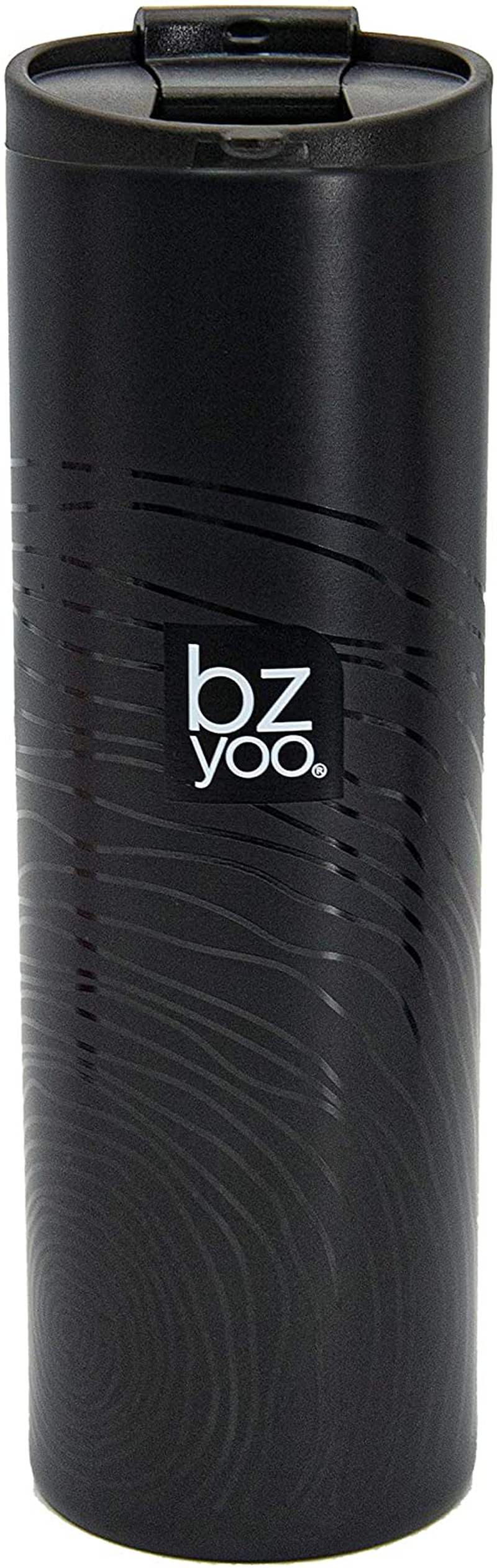 bzyoo Brew 18/8 Stainless Vacuum Drinking BPA-Free 16oz Coffee Mug Water Thermal Bottle with Leak Proof Design for Hike Camping Holiday New Year Gifts Wellness (Organica, White)