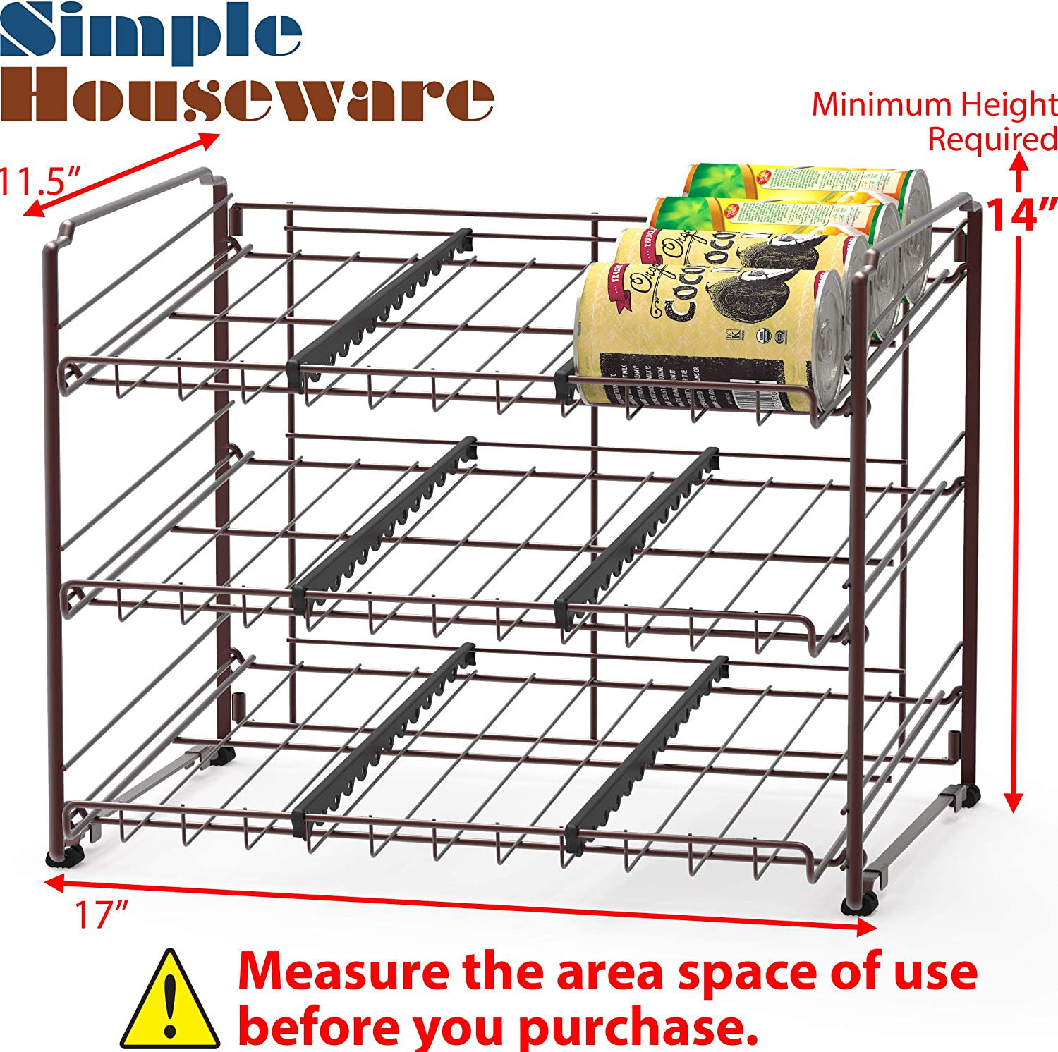 Simple Houseware Stackable Can Rack Organizer