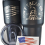 30Oz Army Veteran Tumbler - Double Insulated - with Silicone Straw and USA Sticker (Army Veteran)