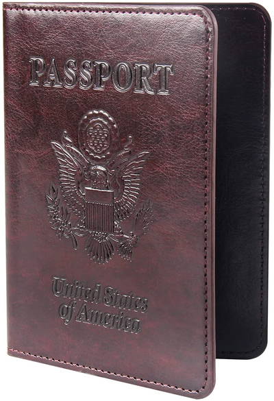 Passport and Vaccine Card Holder Combo, Passport Holder with Vaccine Card Slot, PU Leather Passport Cover and Vaccine Card Protector