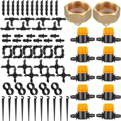 117 Pieces Irrigation Hose Barb Connectors Kit for 1/4 Inch Tubing, Drip Irrigation Hose Connectors for Garden Lawn Drip or Sprinkler Systems