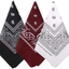 Bycc Bynn 3 Pack 100% Cotton Paisley Pattern Bandanas Face Mask Square Scarf Headwear