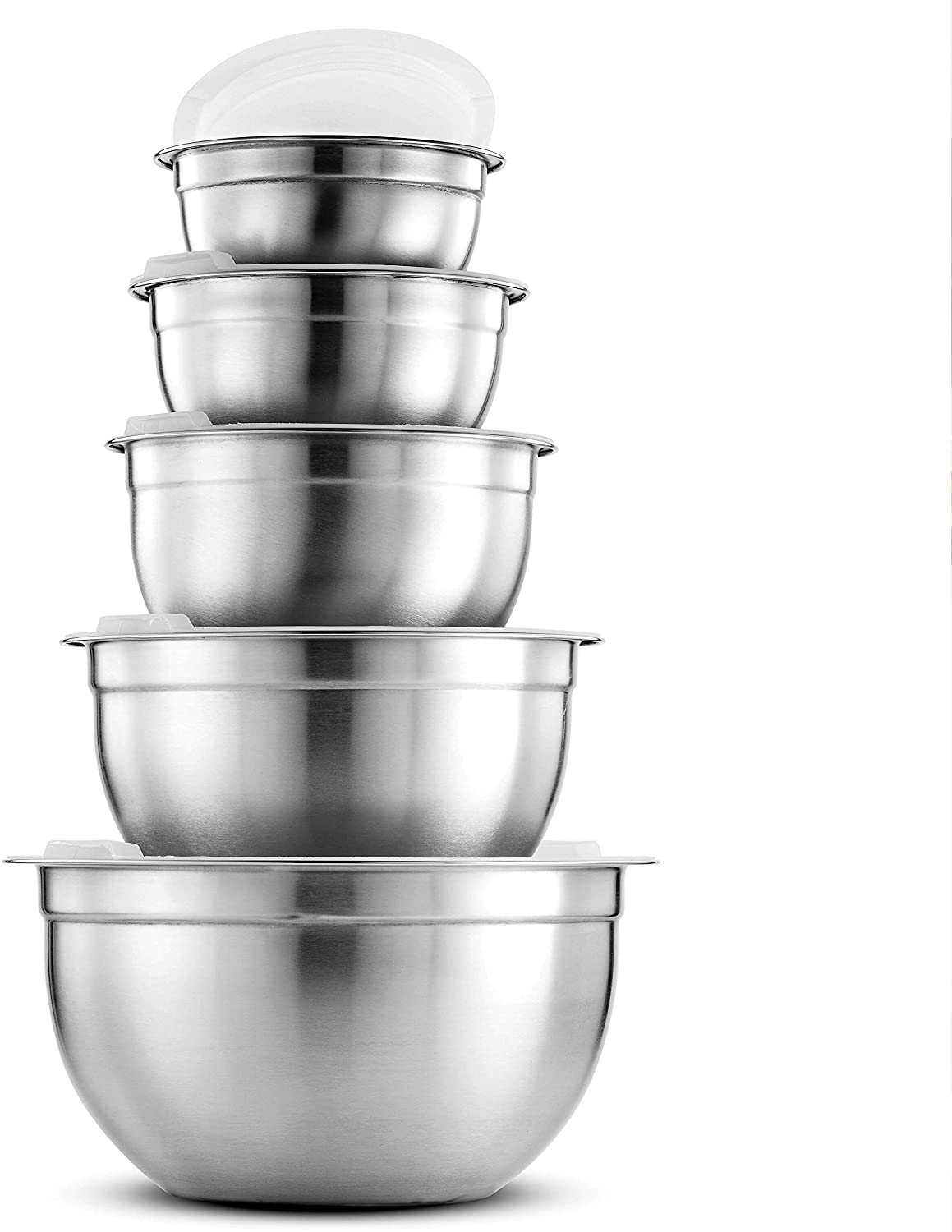 Premium Stainless-Steel Mixing Bowls with Airtight Lids (Set of 5) Nesting Bowls for Space-Saving Storage, Easy-Grip & Stability Design Mixing-Bowl Set Versatile For Cooking, Baking, & Food Storage