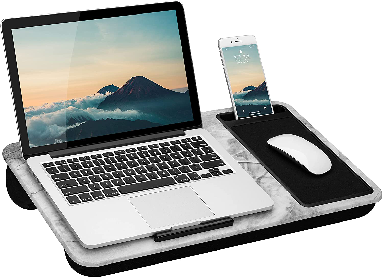 LapGear Home Office Lap Desk with Device Ledge, Mouse Pad, and Phone Holder
