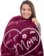 I Love You Mom Gift Blanket - Gifts for Mom - Birthday Gifts for Women - Unique Mom Gifts from Daughter or Son for Her Birthday, Mothers Day, or Christmas - Super Soft Throw 50" X 65" (Purple)