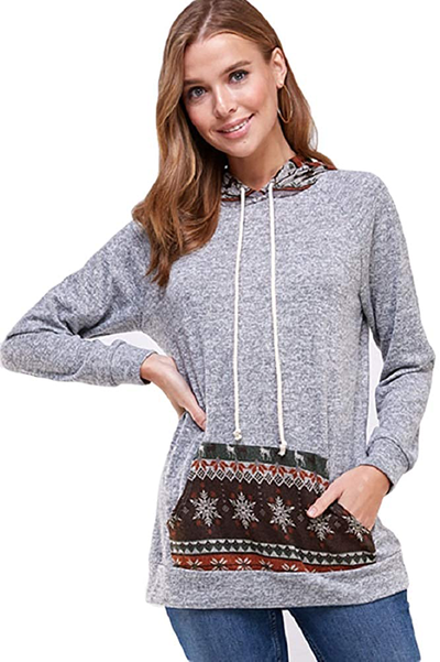 WATERMELONMODA Women's Hoodie Pullover Sweater – Casual Long Sleeve Knit Sweatshirt Cozy Hooded Shirt Top
