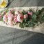 U'Artlines Floral Swag Artificial Flowers Peony Wreath Handmade Garland for Mirror Home Wedding Party Door Tabletop Decoration(Swag, 31'' Pink Peony)