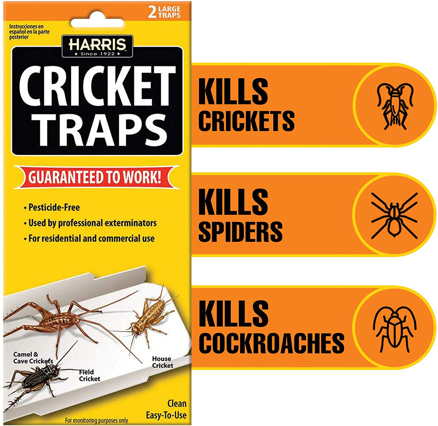 HARRIS Cricket Glue Traps, Pesticide Free (2-Pack)