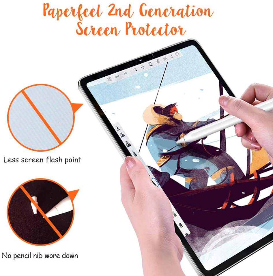 BERSEM[2 PACK]Paperfeel Screen protector Compatible with iPad Air 4 (10.9 inch, 2020) / iPad Pro 11 inch(2021&2020&2018 Models),iPad Air 4 /iPad pro 11 Matte PET Film for Drawing Anti-Glare and Paperfeel iPad Pro 11 inch