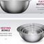 Stainless Steel Mixing Bowls (Set of 6) Stainless Steel Mixing Bowl Set - Easy To Clean, Nesting Bowls for Space Saving Storage, Great for Cooking, Baking, Prepping