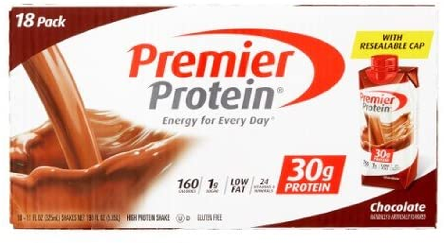 Premier Nutrition High Protein Shake, Chocolate 11 Oz, 18Count