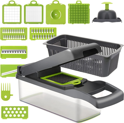 XL Multi 11-In-1 Vegetable Chopper Slicer Cutter, with Mandoline Slicer Cutter Chopper