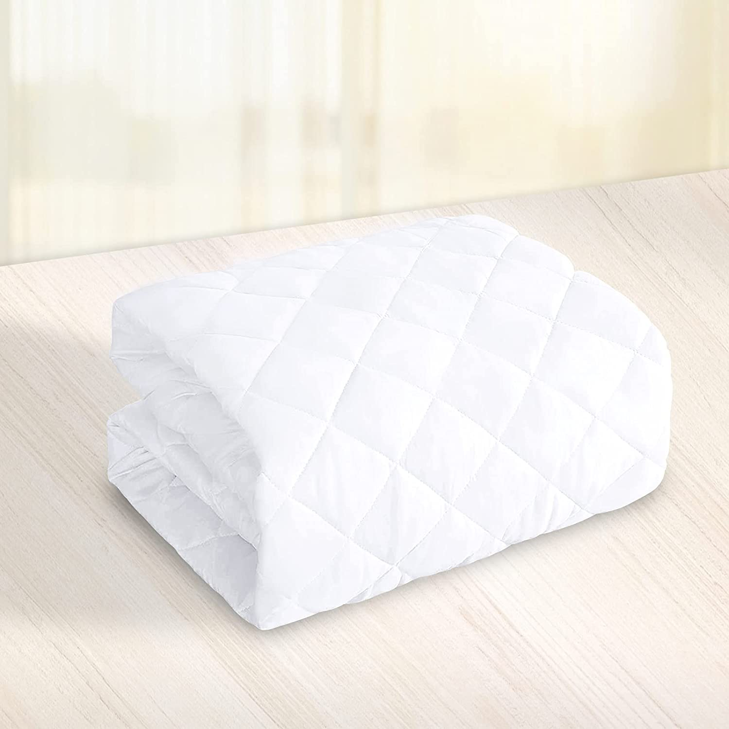 Jadeite star Cal King Quilted Waterproof Mattress Pad, Cotton Filling Breathable Soft Mattress Protector, Fitted 8" - 21" Deep Pocket Bed Cover