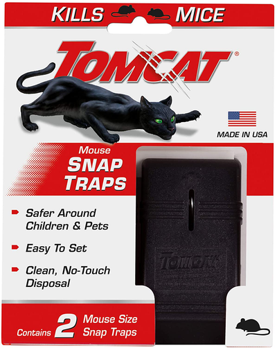 Tomcat Mouse Snap Traps - Mouse Killer, Safer around Children and Pets than Conventional Wooden Traps, Comes with 2 per Box, 2-Pack