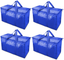 Extra Large Moving Bags with Zippers & Carrying Handles, Heavy-Duty Storage Tote for Space Saving Moving Storage (Blue)