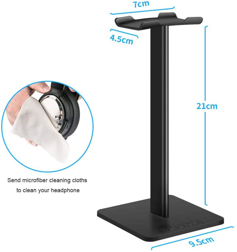 Headphone Stand Headset Holder New Bee Earphone Stand with Aluminum Supporting Bar Flexible Headrest ABS Solid Base for All Headphones Size