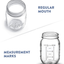 Regular-Mouth Glass Mason Jars, 16-Ounce Glass Canning Jars with Silver Metal Airtight Lids and Bands with Measurement Marks, for Canning, Preserving, Meal Prep, Overnight Oats, Jam, Jelly, (10 Pack)