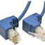 Tripp Lite Cat6 Gigabit Snagless Molded Slim UTP Patch Cable, 1 Ft. Right Angle, RJ45 M/M 1' (N201-SR1-BL)