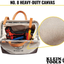 Klein Tools 5102-12 Heavy Duty Natural Canvas Tool Bag, Tool Tote, Multi-Purpose Bag with Wide Hinged Opening and Leather Handles, 12-Inch