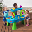 Step2 Rain Showers Splash Pond Water Table | Kids Water Play Table with 13-Pc Accessory Set & 42 Inch Seaside Umbrella for Sand and Water Table - Kids Durable Beach Camping Garden Outdoor Play Shade