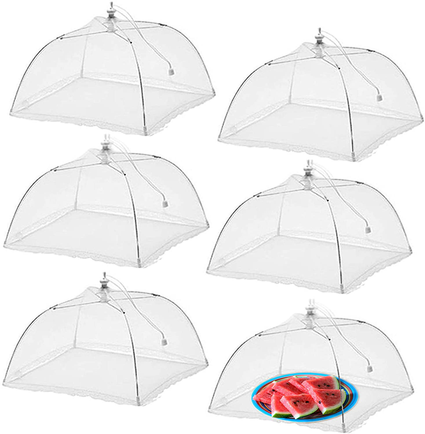 Simply Genius Large and Tall 17x17 Pop-Up Mesh Food Covers Tent Umbrella for Outdoors, Screen Tents, Parties Picnics, BBQs, Reusable and Collapsible
