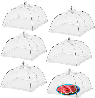 Simply Genius Large and Tall 17x17 Pop-Up Mesh Food Covers Tent Umbrella for Outdoors, Screen Tents, Parties Picnics, BBQs, Reusable and Collapsible