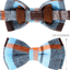 Joytale Breakaway Cat Collar with Bow Tie and Bell, Cute Plaid Patterns, 1 Pack Kitty Safety Collars,Haze Blue
