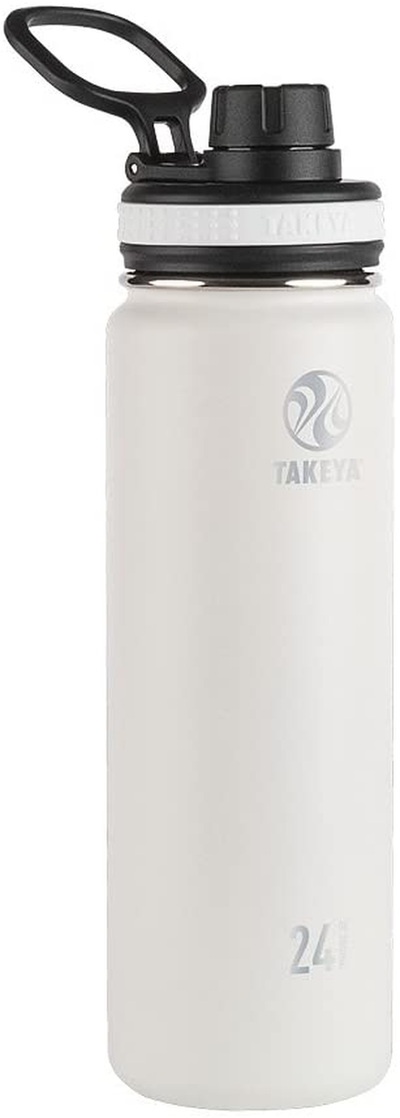 Takeya White Originals Vacuum-Insulated Stainless-Steel Water Bottle, 24oz