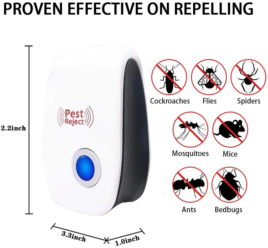 MAIKAILUN 4 Pack Mouse Repellent Ultrasonic Indoor, Bug Repellent, Mice Repellent Plug-ins, Mosquito Roach Bed Bug Ant Insect for Attic Warehouse Indoor Home