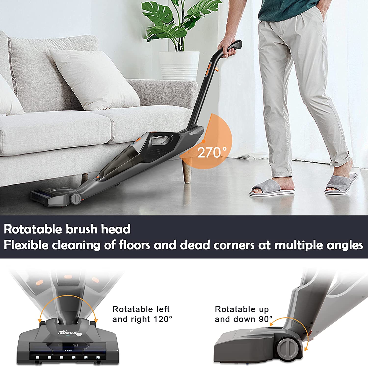 Wet Dry Cordless-Vacuum Cleaner-Lightweight-Powerful Floor-Cleaning - 2 in 1/ 16Kpa Handheld Vacuum with Washable HEPA Filter Portable for Home,Pet Hair,Carpet