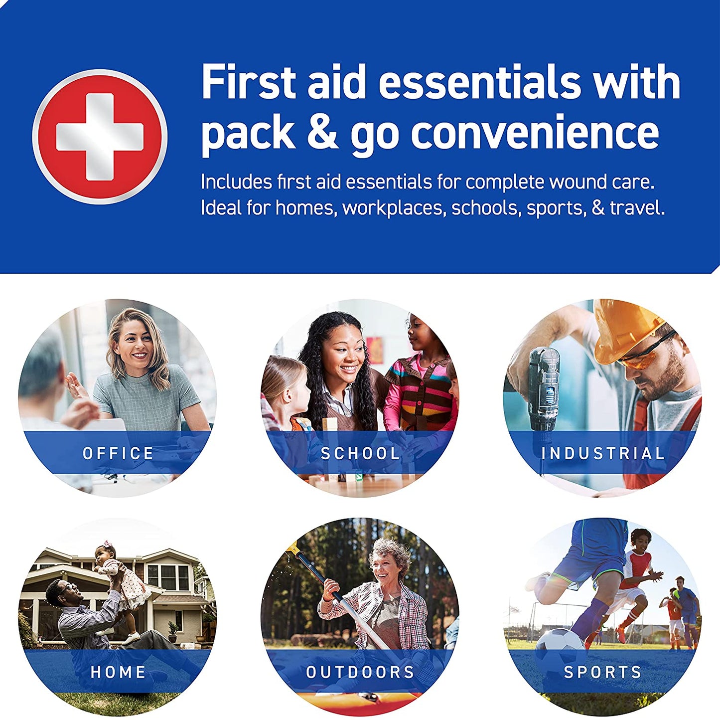Care Science First Aid Kit, 100 Pieces Professional Use for Travel, Work, School, Home, Car, Survival, Camping, Hiking, and More