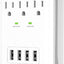 3-Outlet Surge Protector 900 Joules with 4.8 AMP Fast USB Charging Ports, 4 USB Charging Ports & Phone Holders, ETL Certified