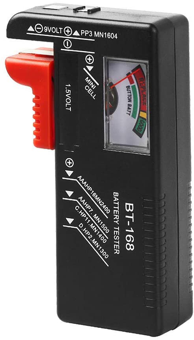 Battery Tester, VTECHOLOGY Model BT-168 Battery Checker for AA AAA C D 9V 1.5V Button Cell Batteries (Requires No Battery for Operation)