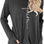 ZILIN Women's Casual Letter Print Crewneck T-Shirt Long Sleeve Tunic Tops Sweatshirt with Pockets