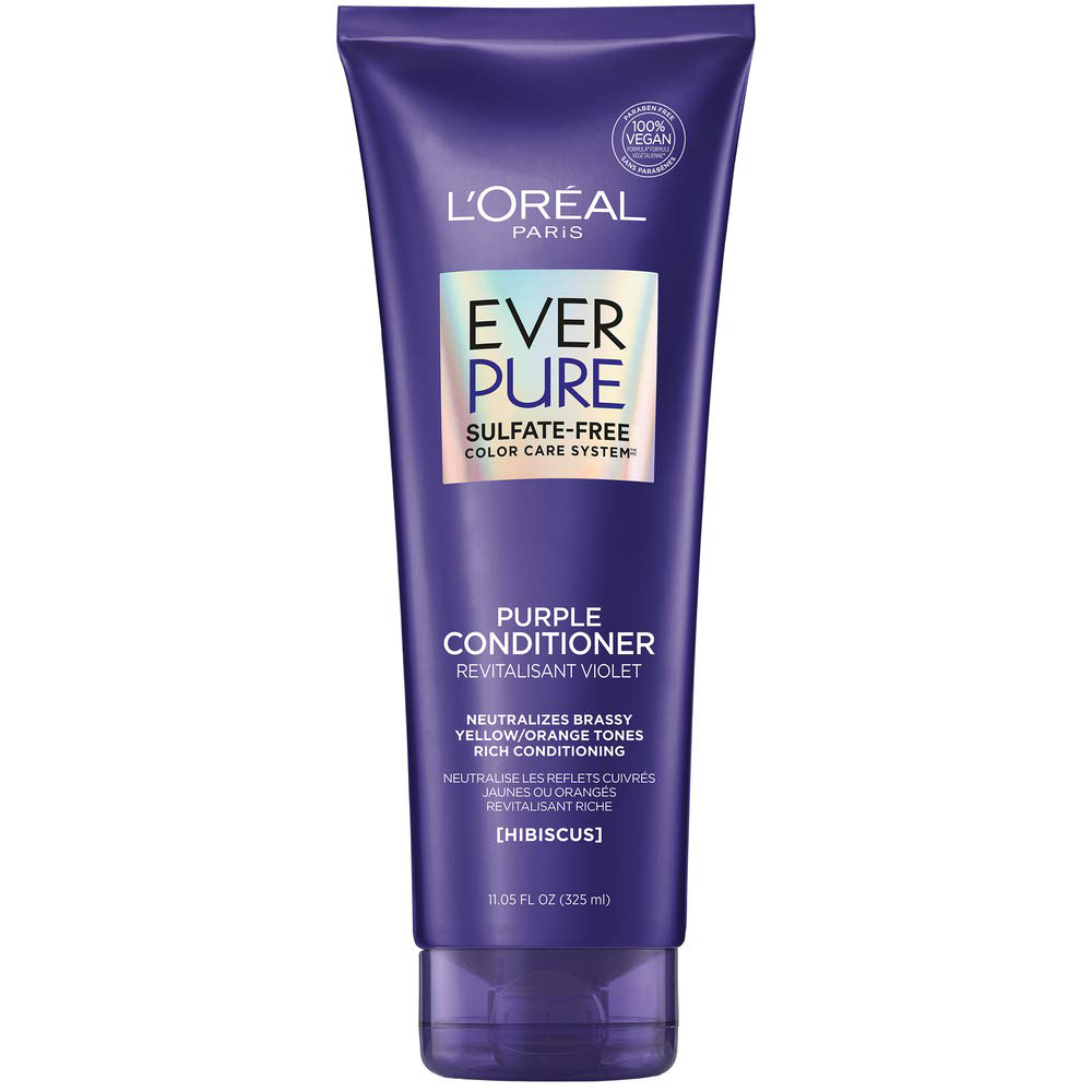 L'Oreal Paris Hair Care EverPure Sulfate Free Brass Toning Purple Conditioner for Blonde, Bleached, Silver, or Brown Highlighted Hair, 6.8 Fl; Oz (Packaging May Vary)