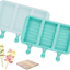 Ozera 2 Pack Popsicle Molds, 4 Cavities Homemade Silicone Popsicle Molds Easy Release Ice Pop Molds with 50 Wooden Sticks for DIY Ice Popsicle