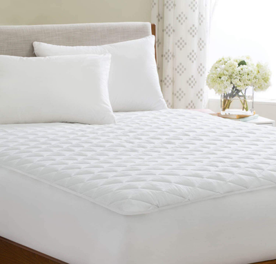 Linenspa Waterproof Quilted Mattress Pad - Hypoallergenic Fill - Deep Pocket Fitted Skirt - Twin XL