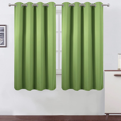 LEMOMO Blackout Curtains 52 x 63 inch/Light Green Curtains Set of 2 Panels/Thermal Insulated Room Darkening Bedroom Curtains